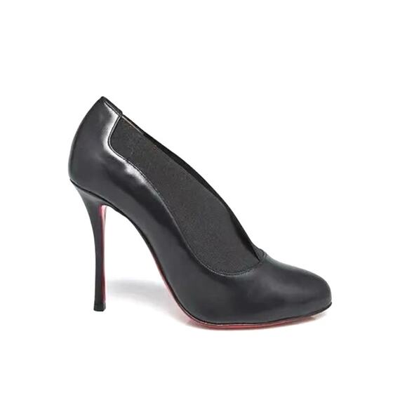 Christian Louboutin Toot Couverte 100 Black Elasticized Leather Booties EU 36.5 - Picture 6 of 11